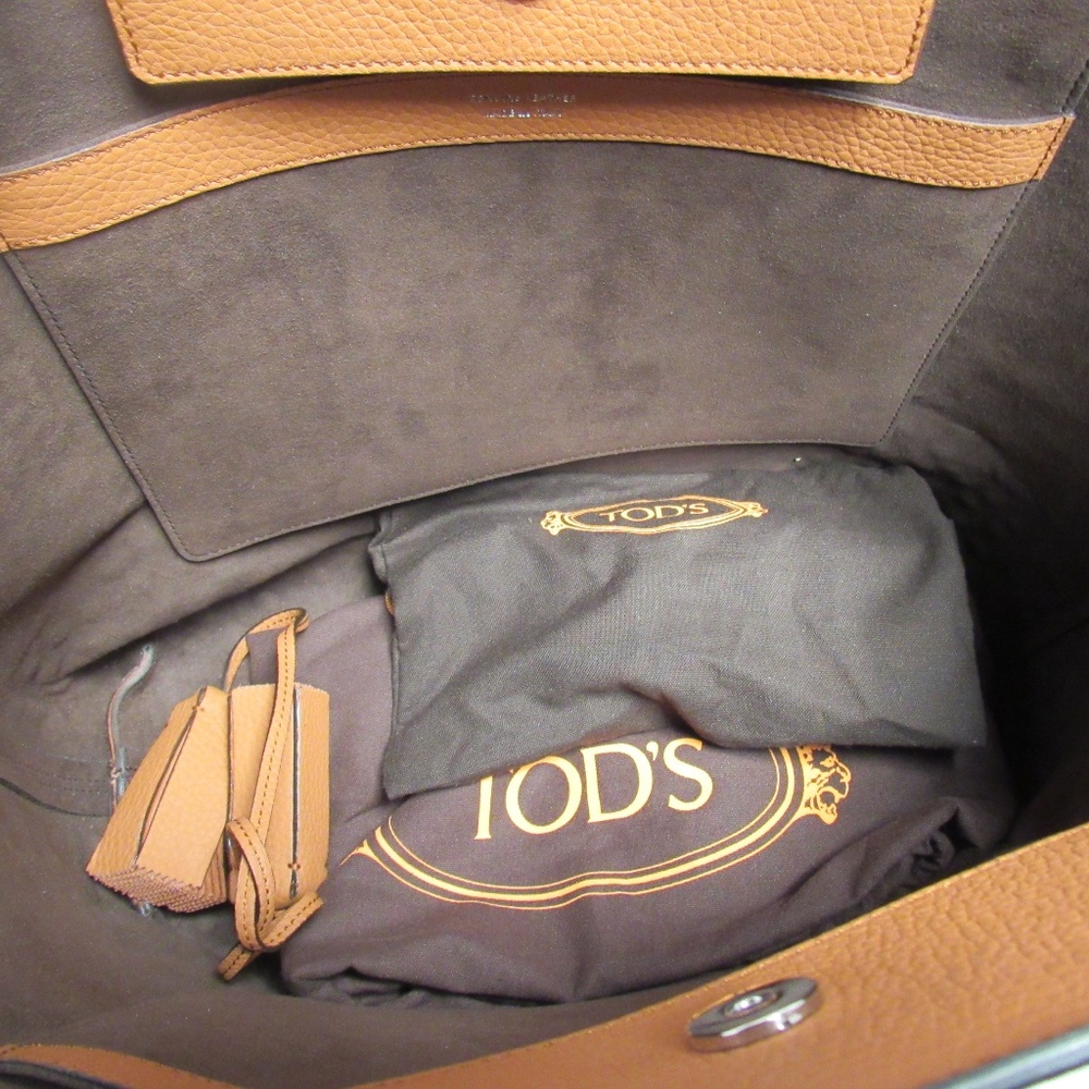 Tod's Brown Leather Gommini Detailed Tote - Picture 6 of 6